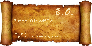Burza Olivér névjegykártya