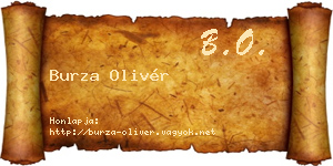 Burza Olivér névjegykártya